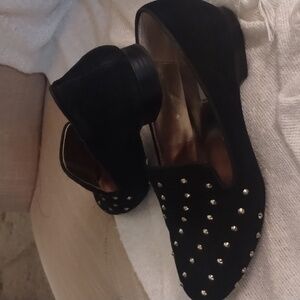 Steve Madden Garner Studded Suede Loafer In Black Size 7.5 Leather